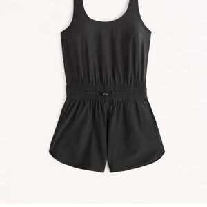 Abercrombie & Fitch Black Sleeveless Romper with Elastic Waist